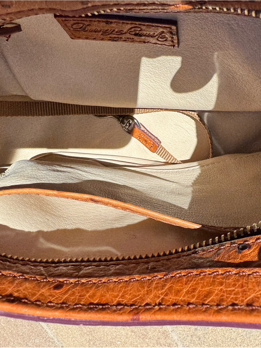 Dooney & Bourke Ostrich-Embossed Leather Shoulder Bag - Picture 11 of 13